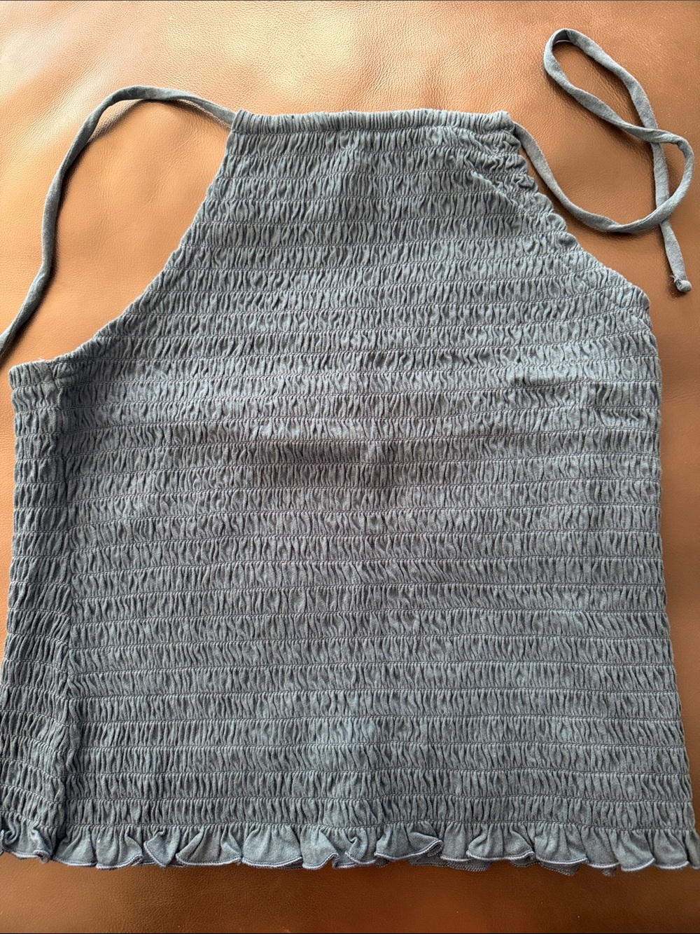 Blue-green Halter Tank Top